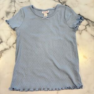 Cat & Jack Light Blue Ruffle Sleeve Tee